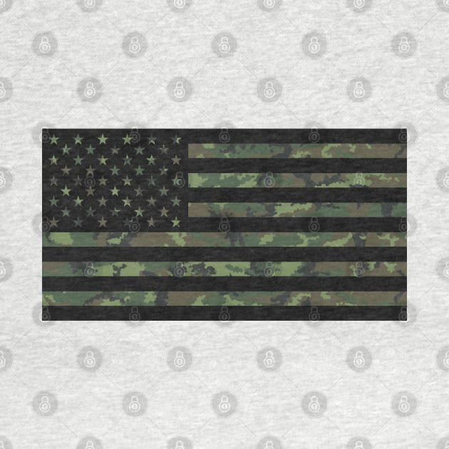 US Flag - Woodland Black by blackphantasm